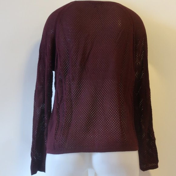 Womens Rag & Bone Plum Perforated Open Knit Sweater M * - Picture 7 of 9